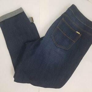 NEW Melissa McCarthy Seven7 Jeans 20W Slimming Dark Cuffed Cropped Straight